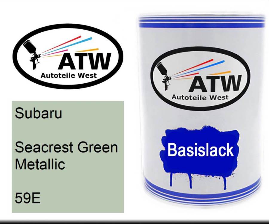 Subaru, Seacrest Green Metallic, 59E: 500ml Lackdose, von ATW Autoteile West.